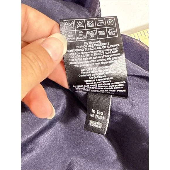 Ted Baker Dress Womens Size 1 Strapless Sleeveless Zip 100% Silk‎ Pleats - Picture 12 of 16